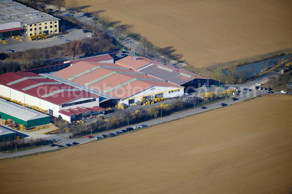 Aerial image Herrngiersdorf - ROPA Maschinenbau in Sittelsdorf near Herrngiersdorf in the German state of Bavaria is a manufacturer of sugar beet and potato harvesting technology. Beet harvesters and potato harvesters partially automate the harvest. ROPA Maschinenbau is a family business