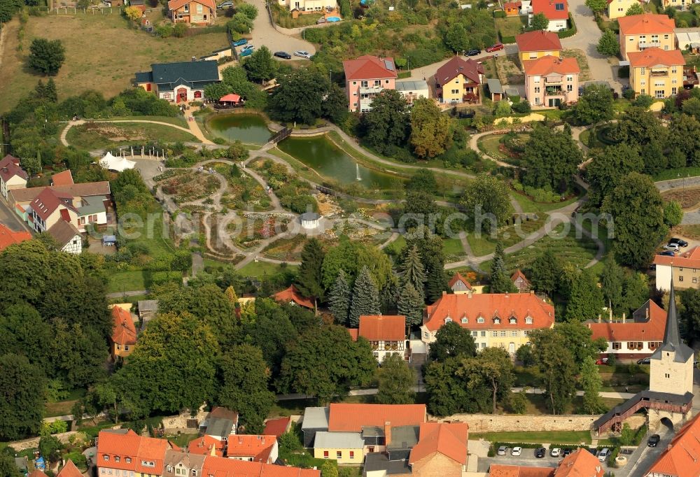 Bad Langensalza from above - Rose Garden of Bad Langensalza in Thuringia