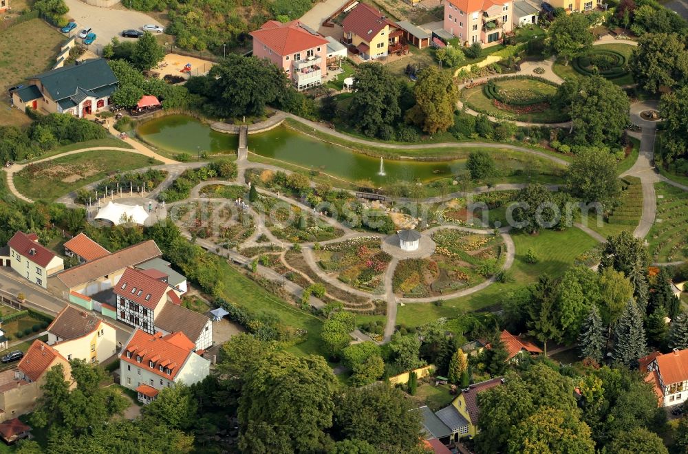 Bad Langensalza from the bird's eye view: Rose Garden of Bad Langensalza in Thuringia