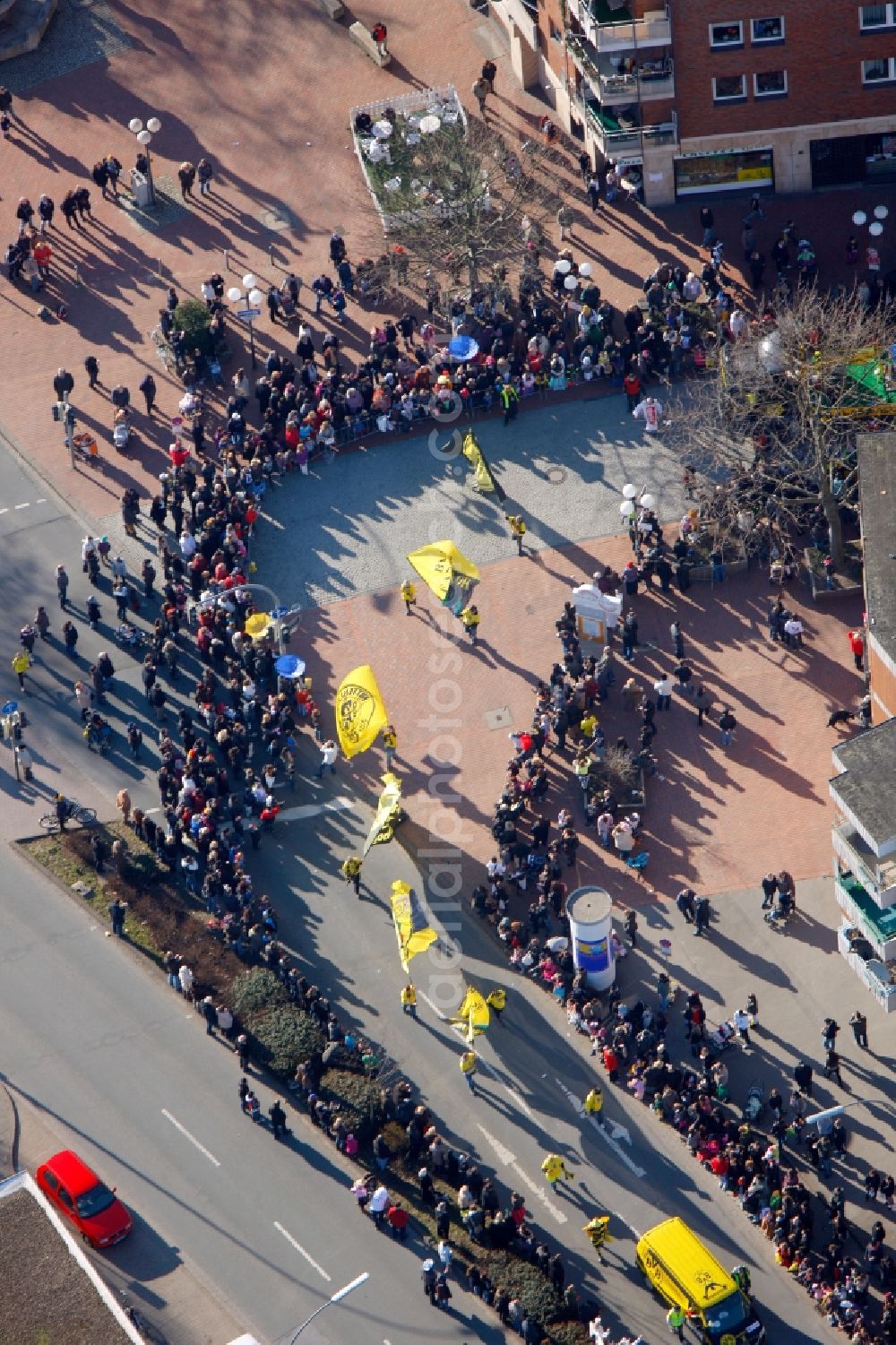 Aerial image Dortmund - View of the carnival procession in Dortmund in the state of North Rhine-Westphalia