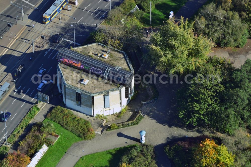 Leipzig from the bird's eye view: Rossplatz with 8 square building on Martin Luther Ring in Leipzig in Saxony