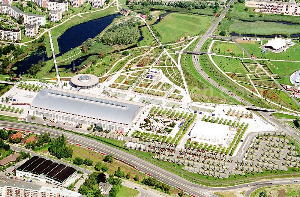 Rostock / Mecklenburg Vorpommern from the bird's eye view: Rostock / Mecklenburg Vorpommern Gelände der IGA ( internationale Gartenbauausstellung in Rostock)