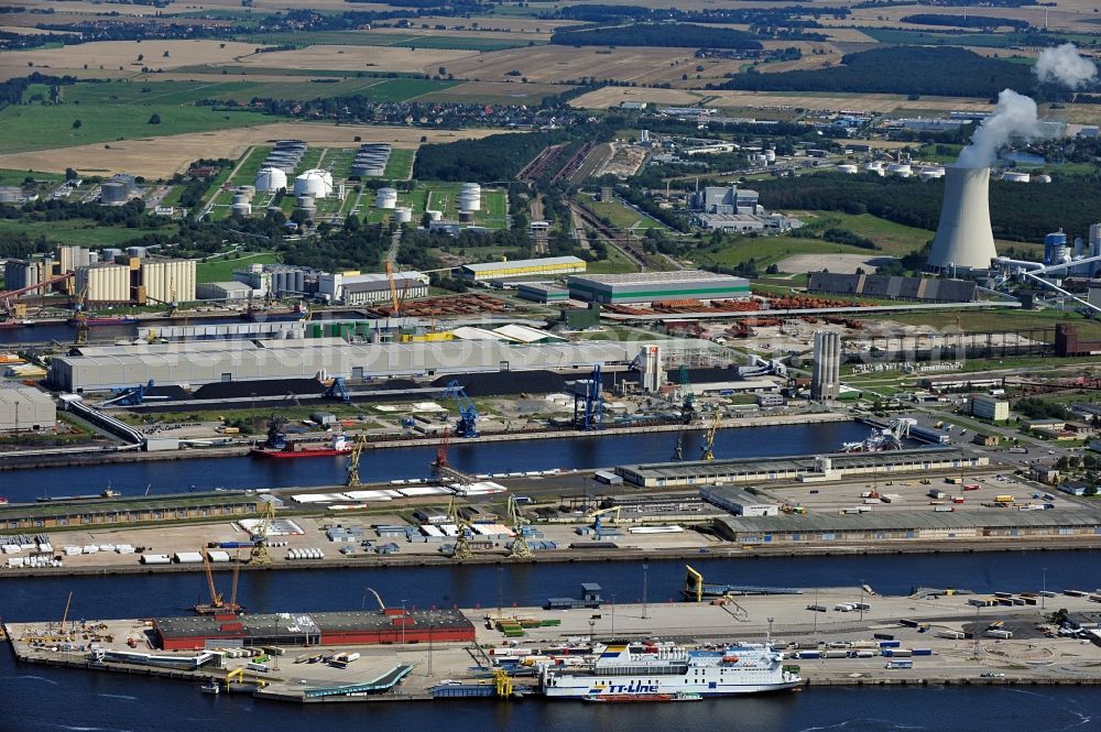 Aerial image Rostock - Piers I through IV in the Port of Rostock in Mecklenburg Western Pomerania