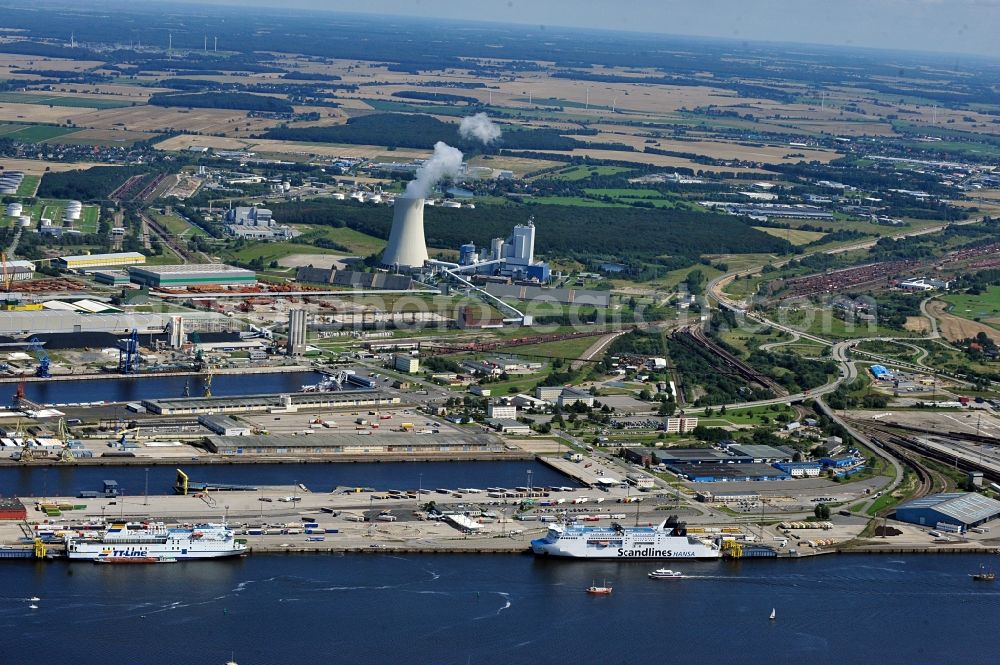 Aerial photograph Rostock - Piers I through IV in the Port of Rostock in Mecklenburg Western Pomerania