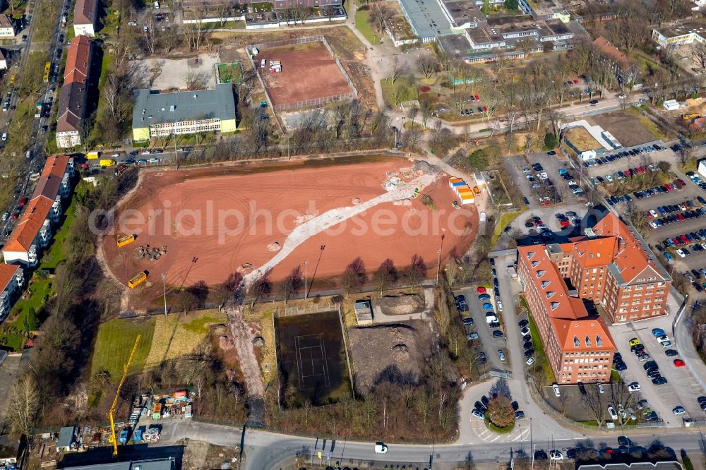 Essen from above - Court sports field an der Heinrich- Strunk- street in Essen in the state North Rhine-Westphalia