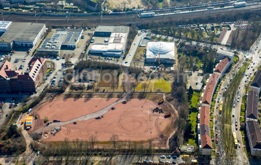 Essen from above - Court sports field an der Heinrich- Strunk- street in Essen in the state North Rhine-Westphalia