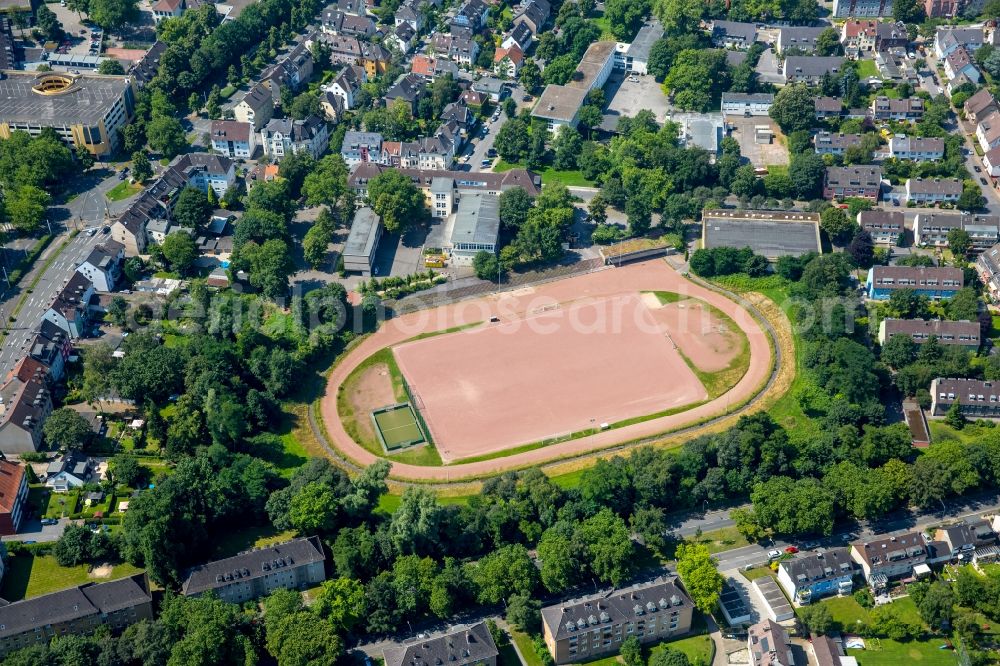 Essen from the bird's eye view: Sports field facility Prinzenstrasse in Essen in North Rhine-Westphalia