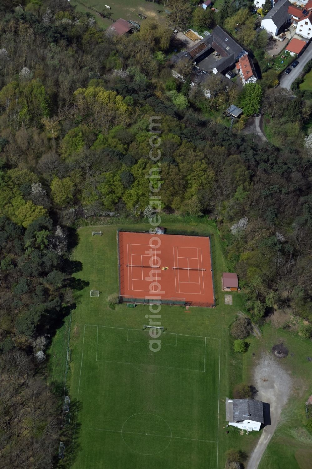 Aerial image Dornholzhausen - Tennis court sports field in Dornholzhausen in the state Hesse