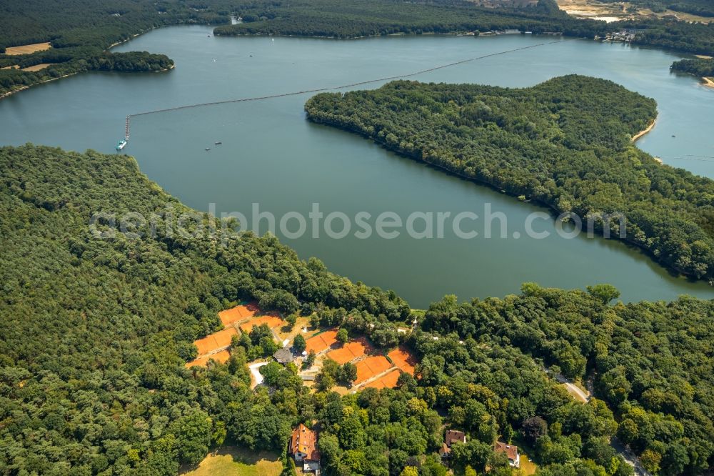 Haltern am See from the bird's eye view: Tennis court sports field of Halterner Tennis-Club e. V. in Haltern am See in the state North Rhine-Westphalia, Germany