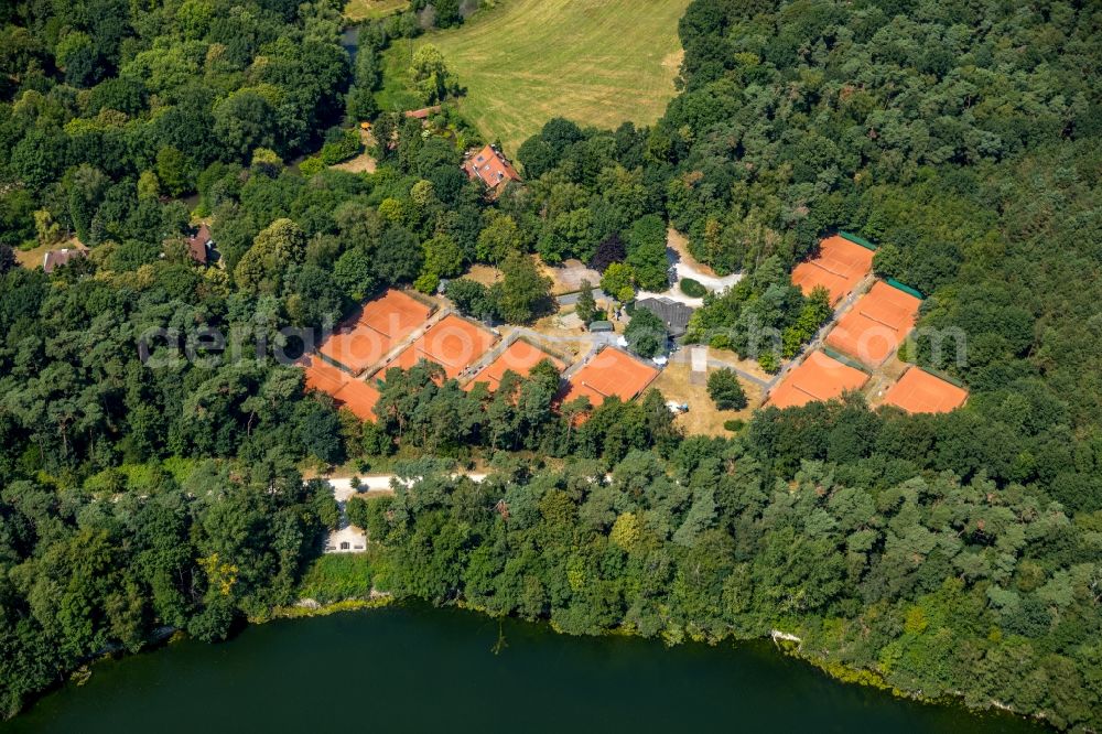 Aerial photograph Haltern am See - Tennis court sports field of Halterner Tennis-Club e. V. in Haltern am See in the state North Rhine-Westphalia, Germany