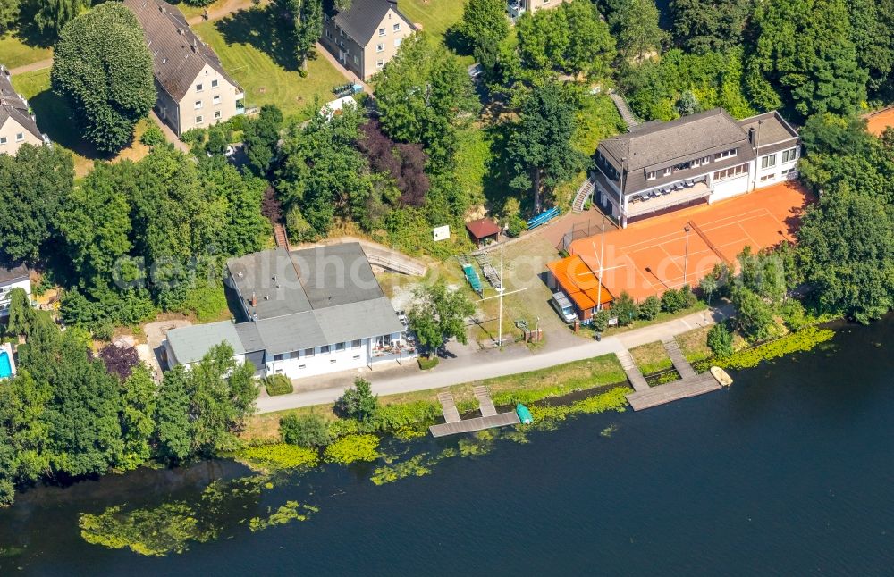 Aerial image Wetter (Ruhr) - Tennis court sports field of Sportgemeinschaft Demag e.V. Am Obergraben in Wetter (Ruhr) in the state North Rhine-Westphalia, Germany