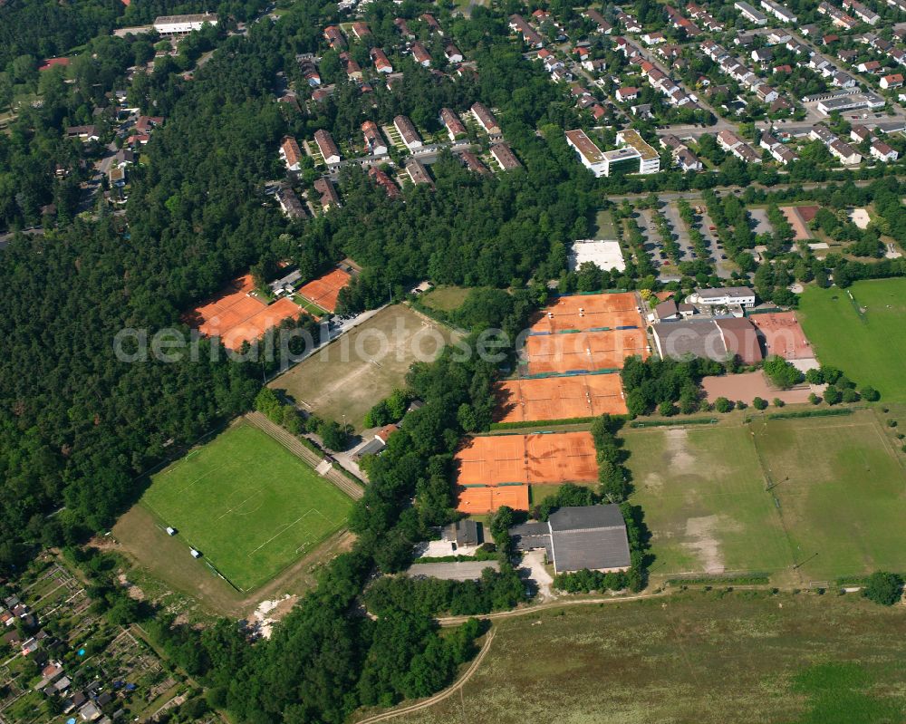 Aerial image Karlsruhe - Tennis court sports field of SSC Karlsruhe e.V. Am Sportpark in the district Hagsfeld in Karlsruhe in the state Baden-Wurttemberg, Germany