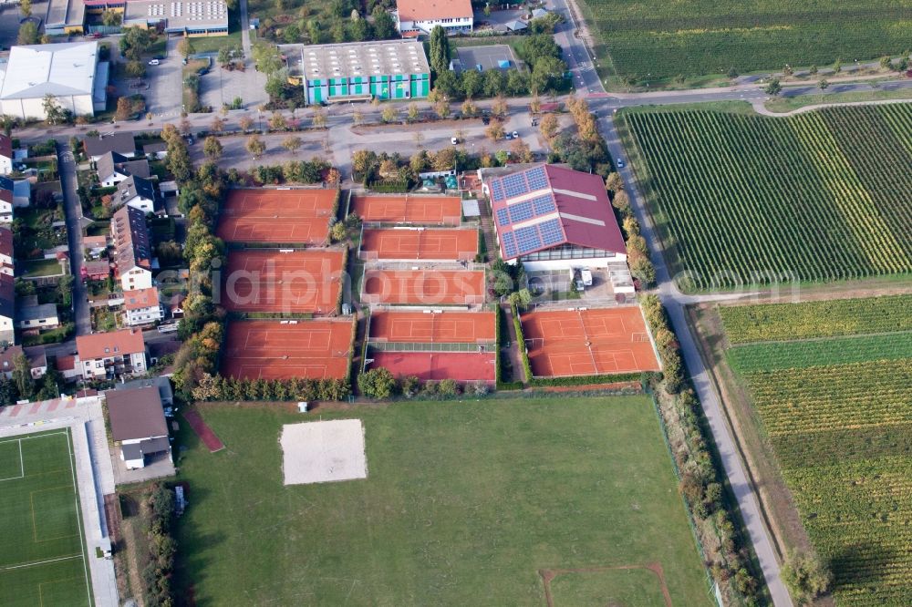 Aerial photograph Bad Dürkheim - Tennis court sports field of Tennis club Schwarz-Weiss in Bad Duerkheim in the state Rhineland-Palatinate