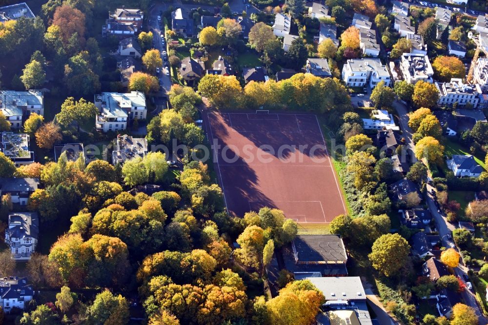 Hamburg from above - Tennis court sports field Trenknerweg in the district Othmarschen in Hamburg, Germany