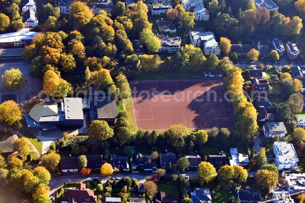 Hamburg from above - Tennis court sports field Trenknerweg in the district Othmarschen in Hamburg, Germany