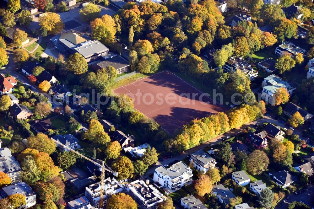 Aerial image Hamburg - Tennis court sports field Trenknerweg in the district Othmarschen in Hamburg, Germany