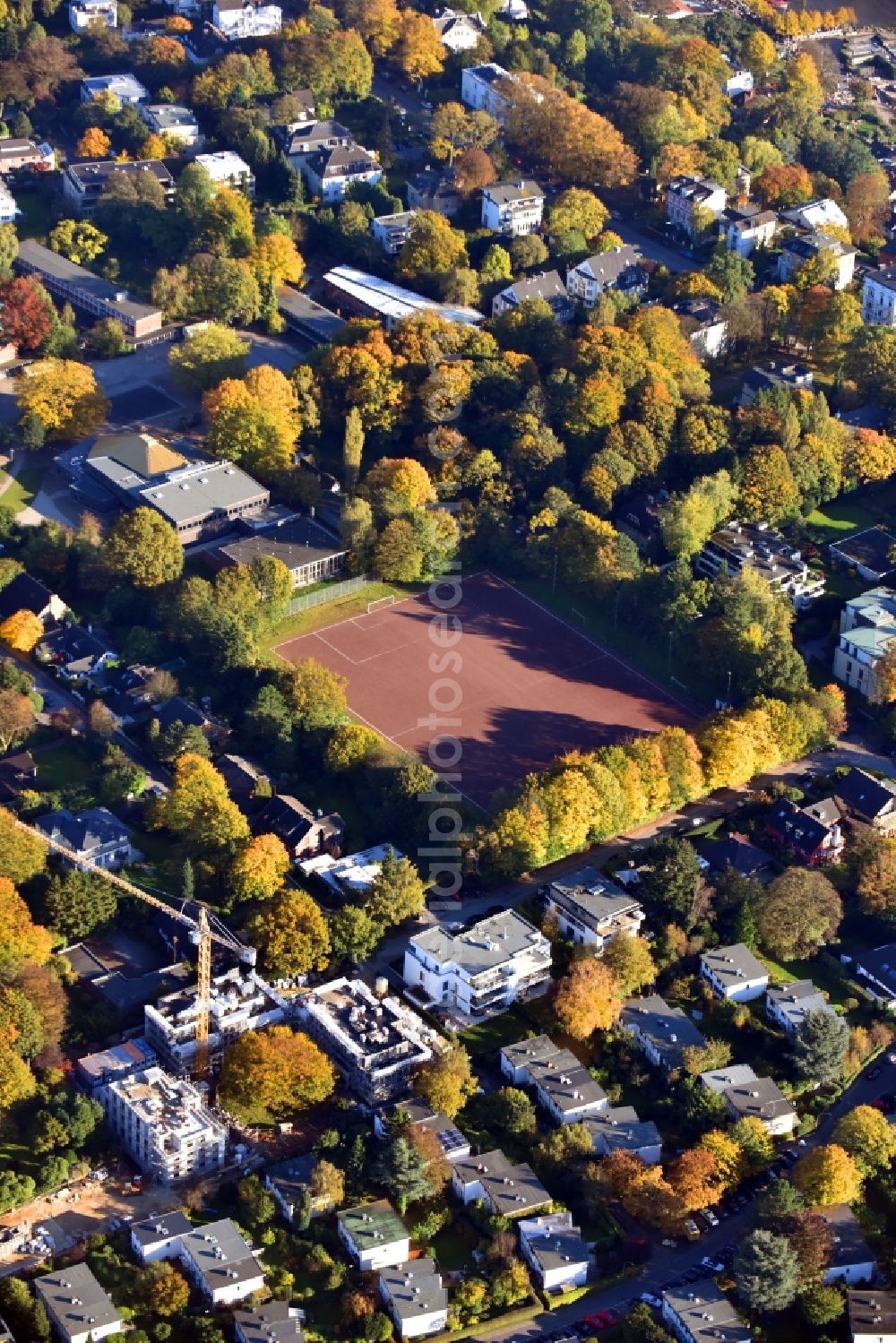 Aerial photograph Hamburg - Tennis court sports field Trenknerweg in the district Othmarschen in Hamburg, Germany