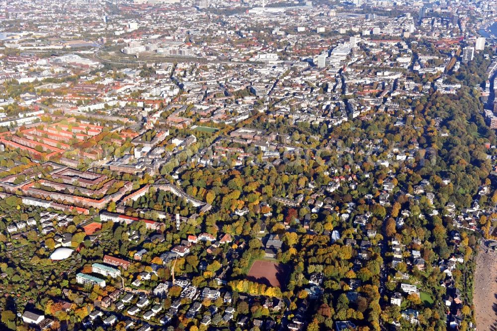 Hamburg from above - Tennis court sports field Trenknerweg in the district Othmarschen in Hamburg, Germany