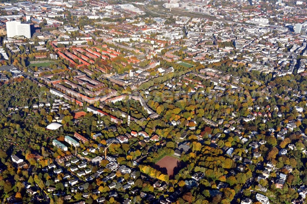 Aerial image Hamburg - Tennis court sports field Trenknerweg in the district Othmarschen in Hamburg, Germany