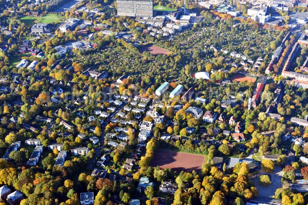 Aerial image Hamburg - Tennis court sports field Trenknerweg in the district Othmarschen in Hamburg, Germany