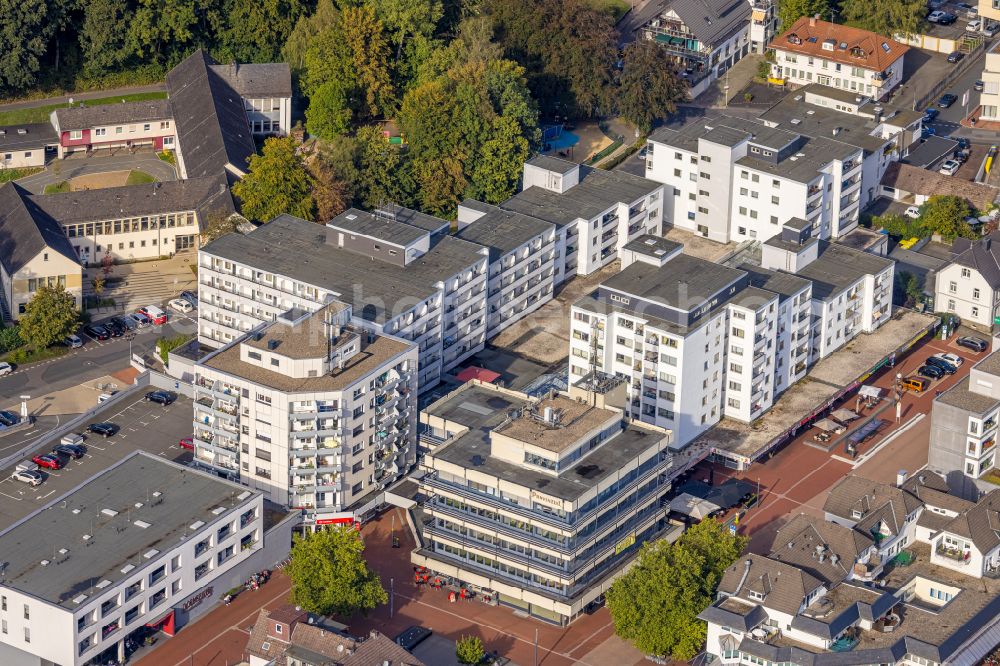 Aerial image Kreuztal - Ensemble space Roter Platz in the inner city center in Kreuztal in the state North Rhine-Westphalia, Germany