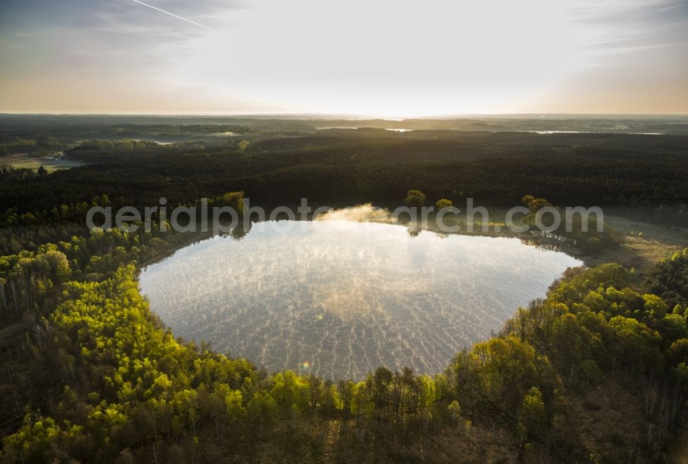 Aerial image Roggentin - Red Lake at Roggentin in Mecklenburg - Western Pomerania