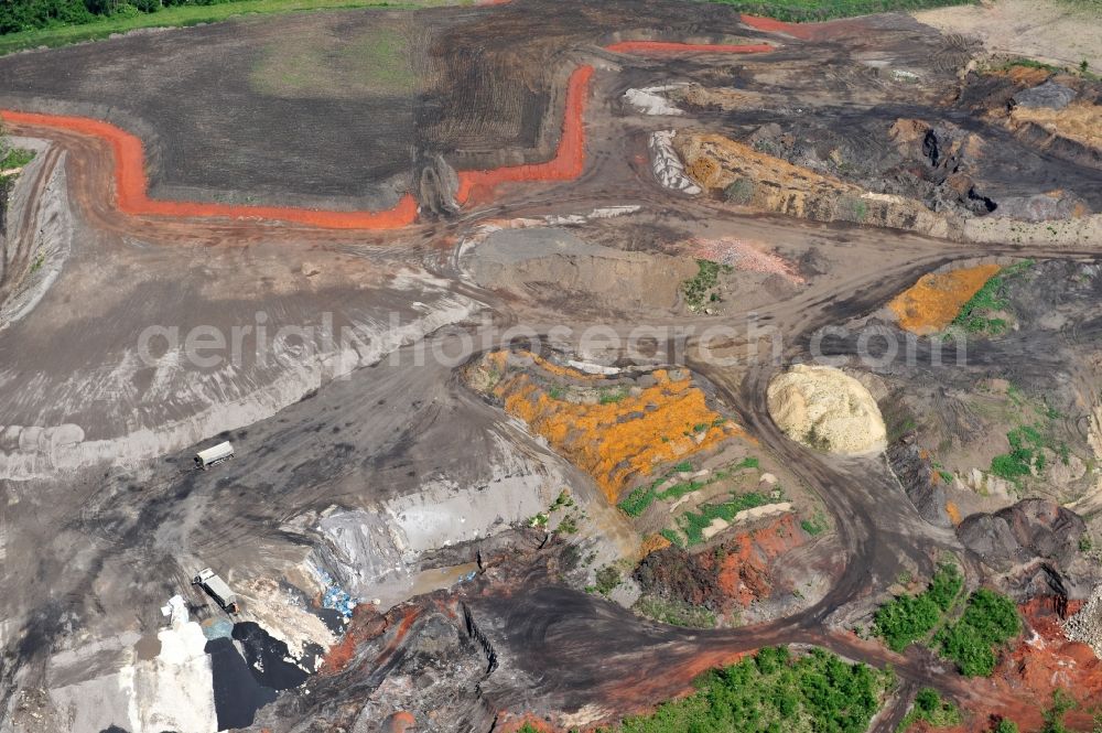 Aerial image Lauta OT Torno - Red mud ash dump of the former Lauta plant in Torno in the state Saxony