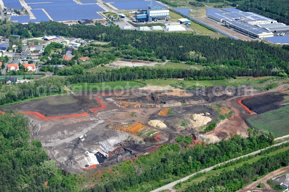 Aerial image Lauta OT Torno - Red mud ash dump of the former Lauta plant in Torno in the state Saxony