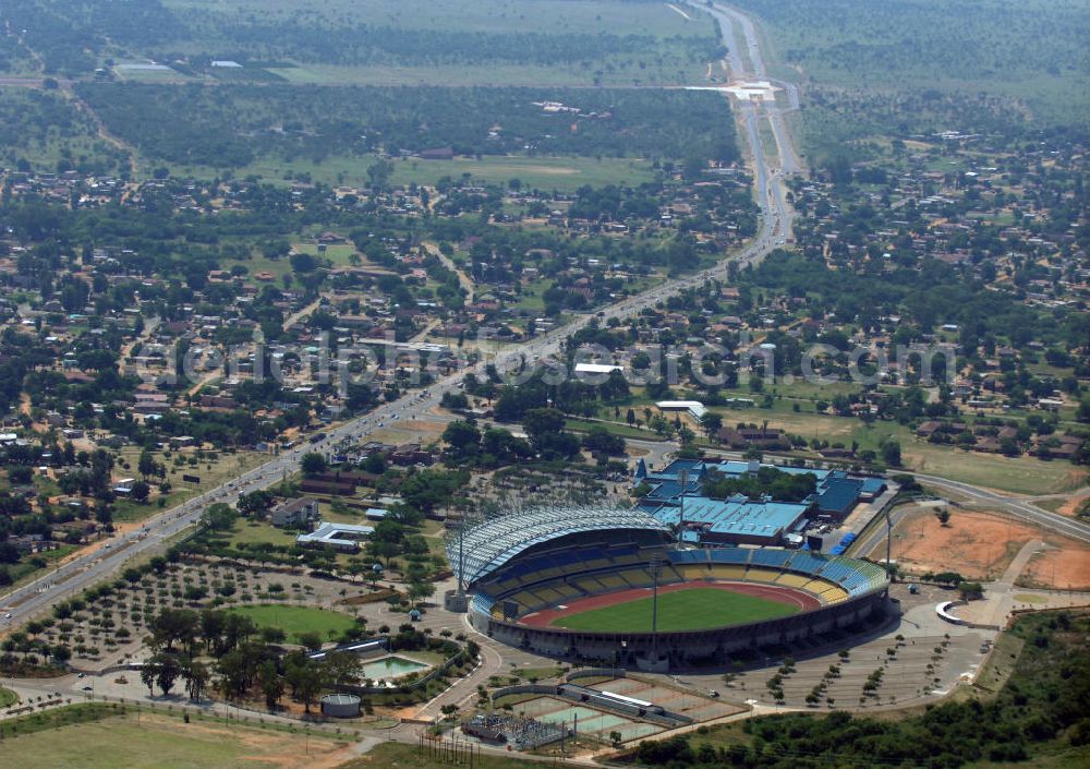 Aerial photograph Rustenburg - Das Royal-Bafokeng-Stadion (auch Royal Bafokeng Sports Palace) ist ein Sportstadion in Phokeng bei Rustenburg, in der Nordwest Provinz von Südafrika. View of the Royal Bafokeng Stadium in Rustenburg in the North West Province South Africa for the FIFA World Cup 2010.