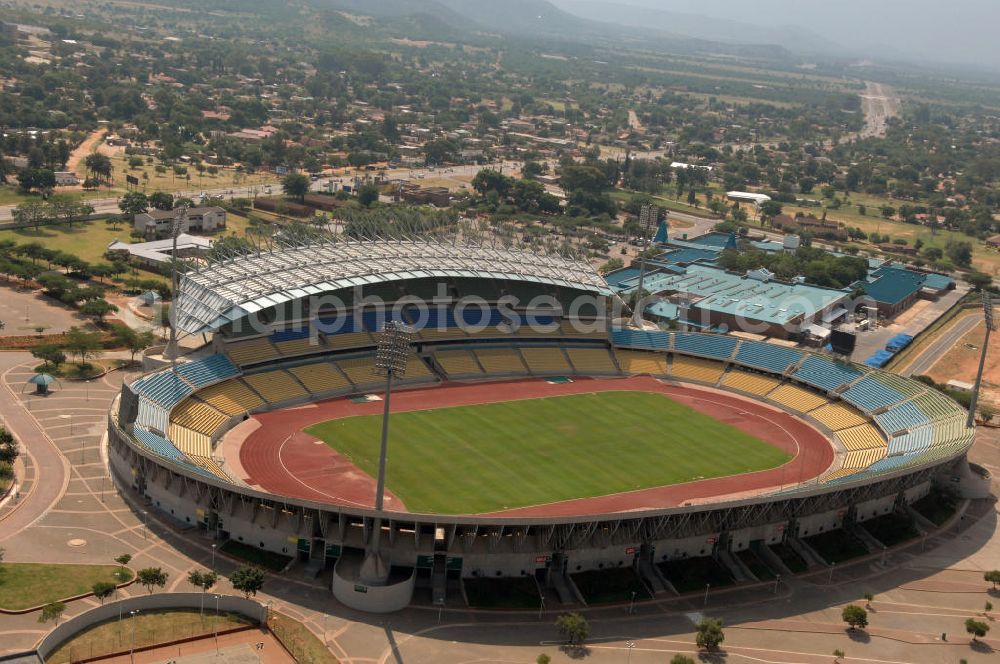 Rustenburg from the bird's eye view: Das Royal-Bafokeng-Stadion (auch Royal Bafokeng Sports Palace) ist ein Sportstadion in Phokeng bei Rustenburg, in der Nordwest Provinz von Südafrika. View of the Royal Bafokeng Stadium in Rustenburg in the North West Province South Africa for the FIFA World Cup 2010.