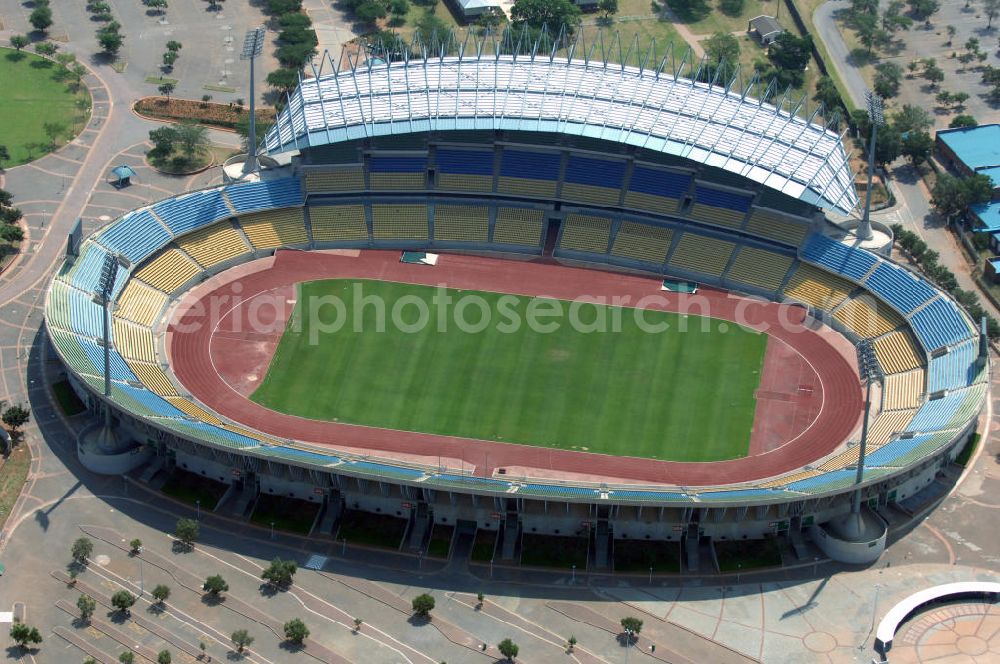 Aerial image Rustenburg - Das Royal-Bafokeng-Stadion (auch Royal Bafokeng Sports Palace) ist ein Sportstadion in Phokeng bei Rustenburg, in der Nordwest Provinz von Südafrika. View of the Royal Bafokeng Stadium in Rustenburg in the North West Province South Africa for the FIFA World Cup 2010.