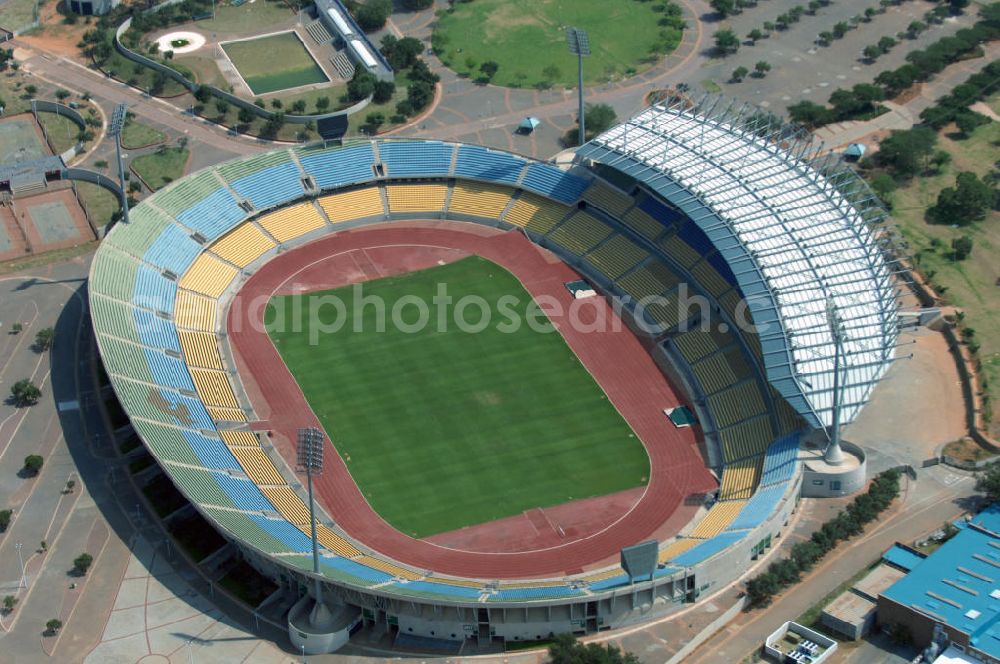 Aerial photograph Rustenburg - Das Royal-Bafokeng-Stadion (auch Royal Bafokeng Sports Palace) ist ein Sportstadion in Phokeng bei Rustenburg, in der Nordwest Provinz von Südafrika. View of the Royal Bafokeng Stadium in Rustenburg in the North West Province South Africa for the FIFA World Cup 2010.