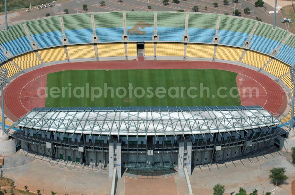 Aerial image Rustenburg - Das Royal-Bafokeng-Stadion (auch Royal Bafokeng Sports Palace) ist ein Sportstadion in Phokeng bei Rustenburg, in der Nordwest Provinz von Südafrika. View of the Royal Bafokeng Stadium in Rustenburg in the North West Province South Africa for the FIFA World Cup 2010.