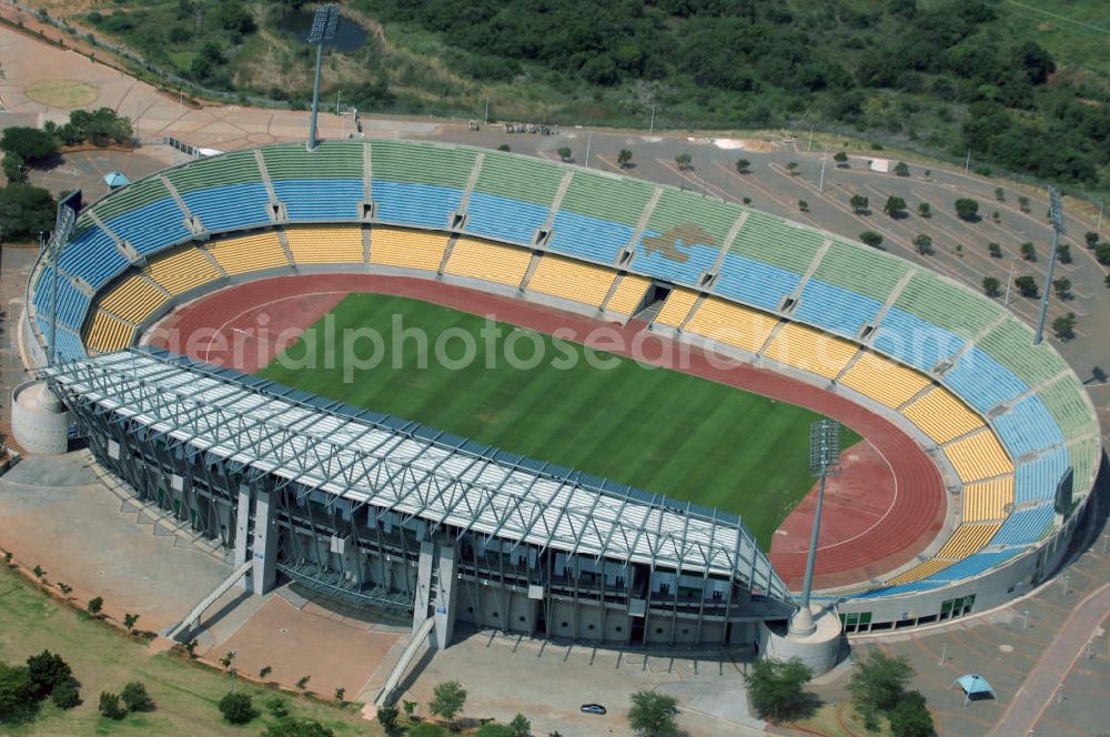 Aerial photograph Rustenburg - Das Royal-Bafokeng-Stadion (auch Royal Bafokeng Sports Palace) ist ein Sportstadion in Phokeng bei Rustenburg, in der Nordwest Provinz von Südafrika. View of the Royal Bafokeng Stadium in Rustenburg in the North West Province South Africa for the FIFA World Cup 2010.