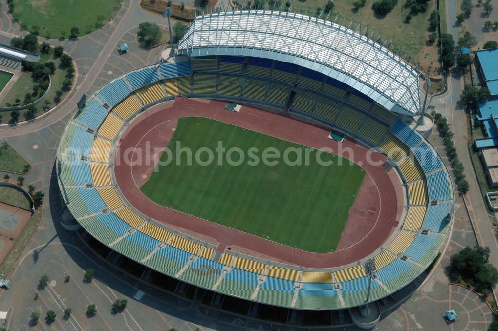 Rustenburg from the bird's eye view: Das Royal-Bafokeng-Stadion (auch Royal Bafokeng Sports Palace) ist ein Sportstadion in Phokeng bei Rustenburg, in der Nordwest Provinz von Südafrika. View of the Royal Bafokeng Stadium in Rustenburg in the North West Province South Africa for the FIFA World Cup 2010.