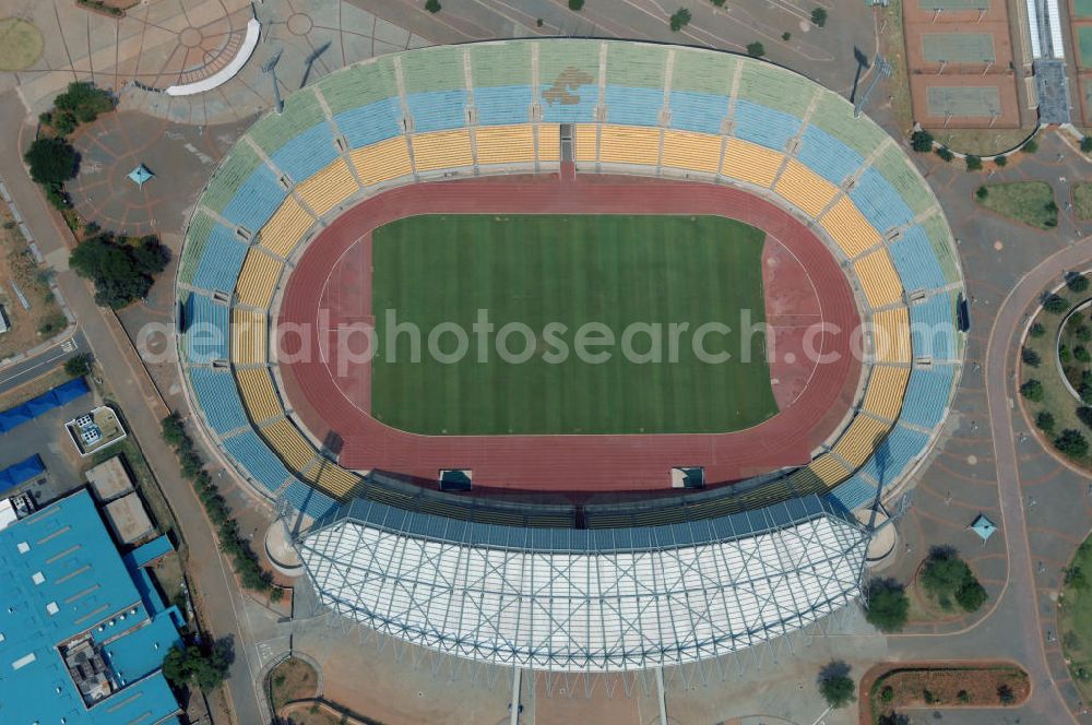 Aerial photograph Rustenburg - Das Royal-Bafokeng-Stadion (auch Royal Bafokeng Sports Palace) ist ein Sportstadion in Phokeng bei Rustenburg, in der Nordwest Provinz von Südafrika. View of the Royal Bafokeng Stadium in Rustenburg in the North West Province South Africa for the FIFA World Cup 2010.