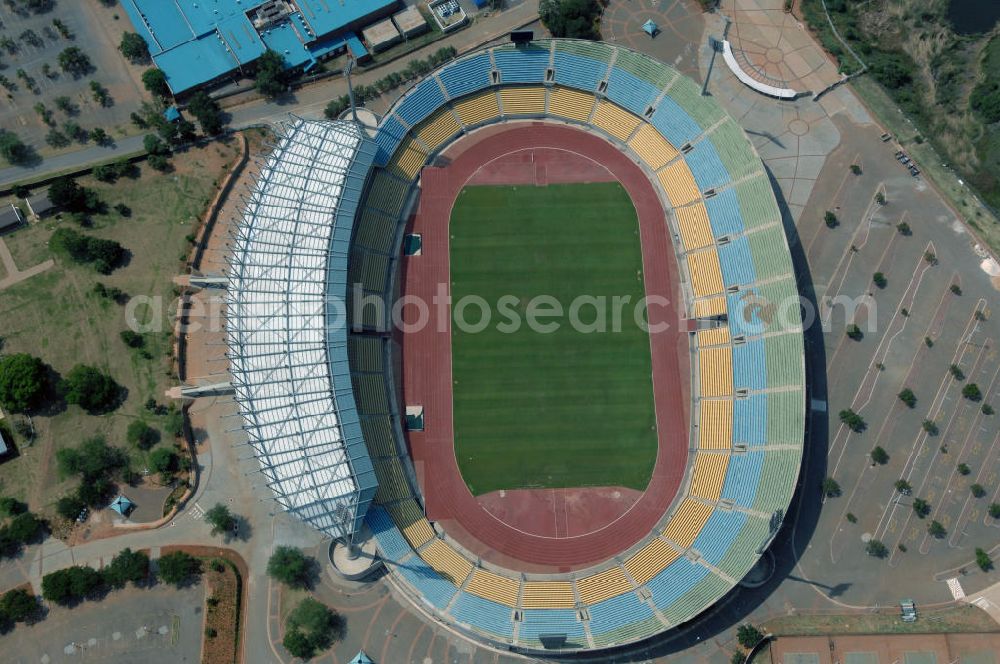 Aerial photograph Rustenburg - Das Royal-Bafokeng-Stadion (auch Royal Bafokeng Sports Palace) ist ein Sportstadion in Phokeng bei Rustenburg, in der Nordwest Provinz von Südafrika. View of the Royal Bafokeng Stadium in Rustenburg in the North West Province South Africa for the FIFA World Cup 2010.