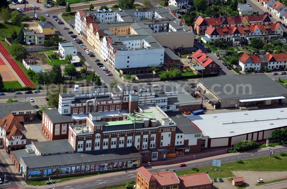 Magdeburg from the bird's eye view: View of the Roestfein Kaffee GmbH in Magdeburg in the state of Saxony-Anhalt