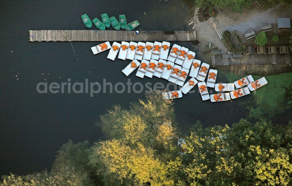 Haltern am See from above - View of rowboats in Haltern am See in the state North Rhine-Westphalia