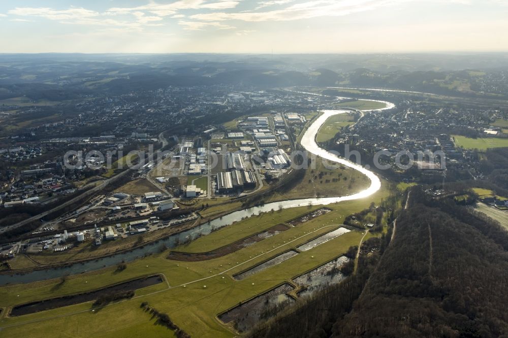 Bochum from above - Ruhr industrial area Heinrichshuette in Bochum in North Rhine-Westphalia