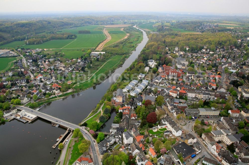 Essen from above - View of the Ruhr in Essen in the state of North Rhine-Westphalia