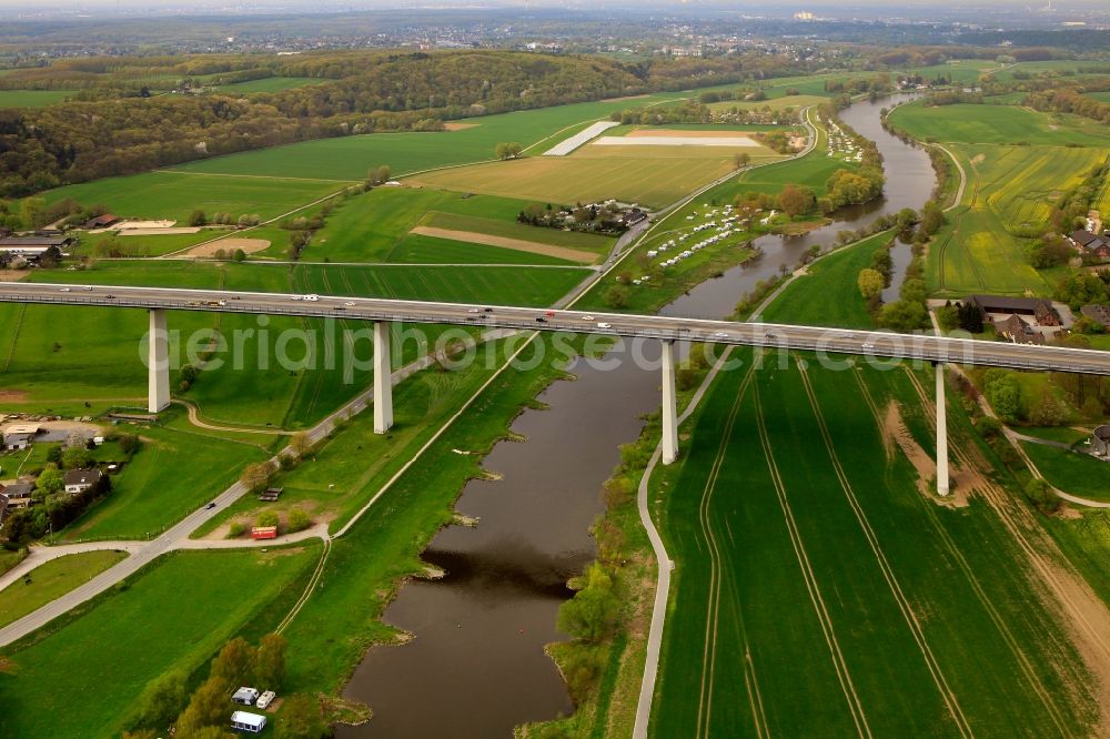 Aerial image Essen - View of the Ruhr in Essen in the state of North Rhine-Westphalia