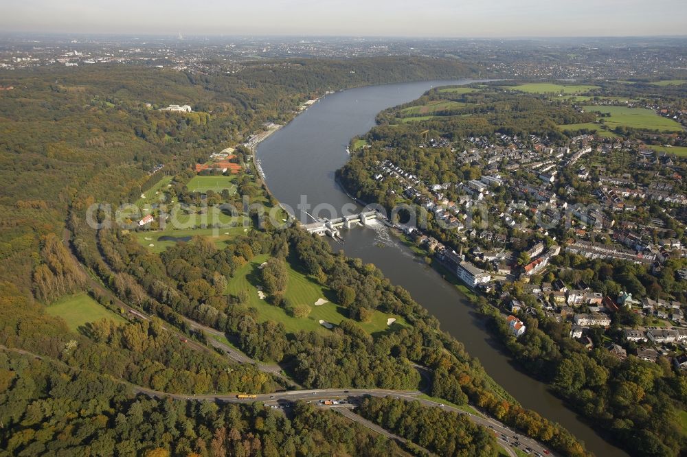 Essen from above - View of the Ruhr in Essen in the state of North Rhine-Westphalia