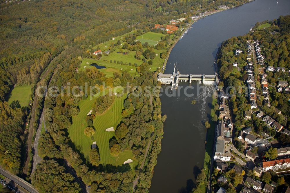 Aerial image Essen - View of the Ruhr in Essen in the state of North Rhine-Westphalia