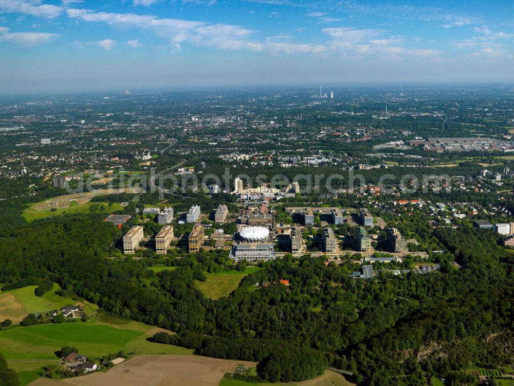 Aerial photograph Bochum - View of the campus of the RUB University of Bochum in North Rhine-Westphalia