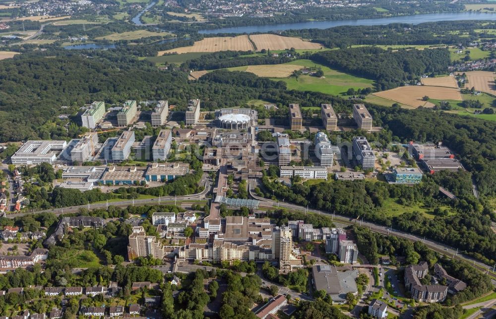 Aerial photograph Bochum - View of the campus of the RUB University of Bochum in North Rhine-Westphalia