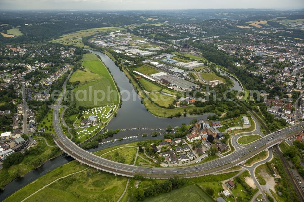 Aerial image Hattingen - Industrial area Heinrichshuette in Hattingen Ruhr Valley Ruhr in North Rhine-Westphalia