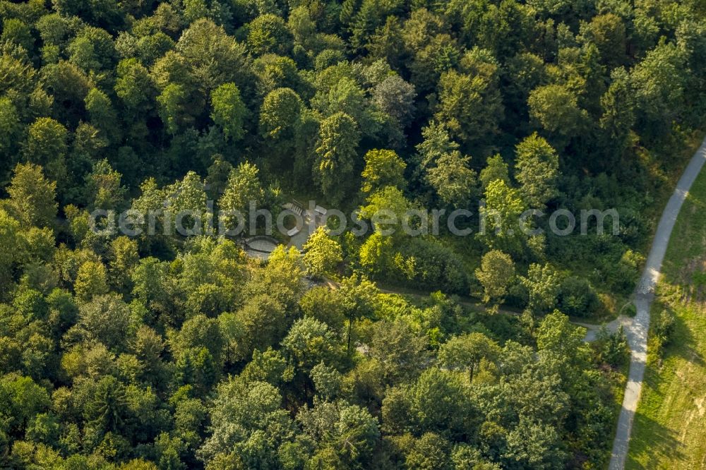 Winterberg from the bird's eye view: The spring of the Ruhr in a forestland in the vicinity of Winterberg in the state North Rhine-Westphalia