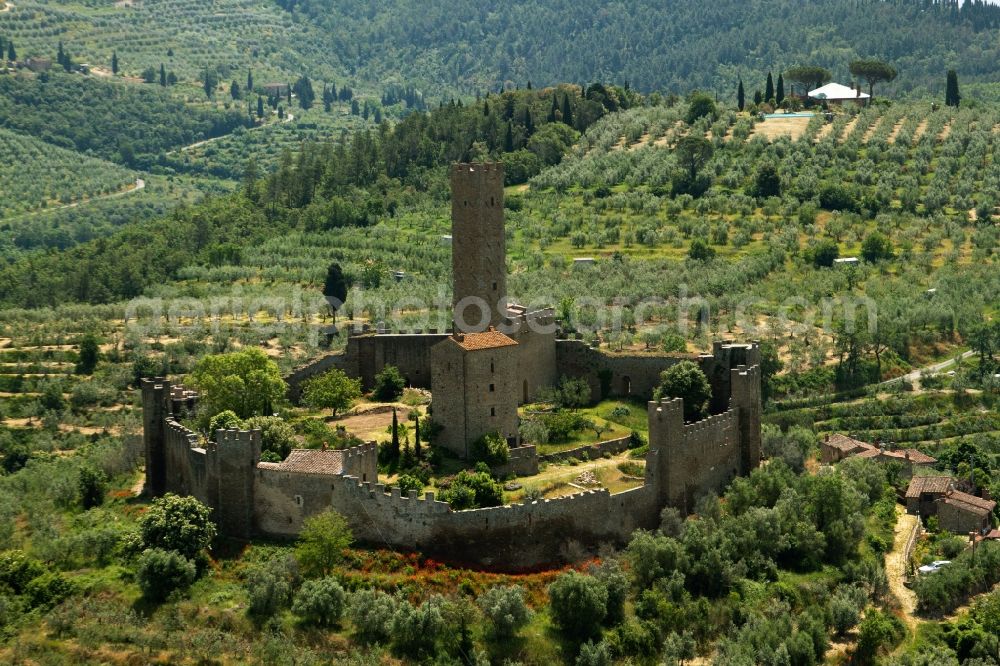 Montecchio from above - Ruins Castello di Montecchio Vesponi in Montecchio in Toscana, Italy