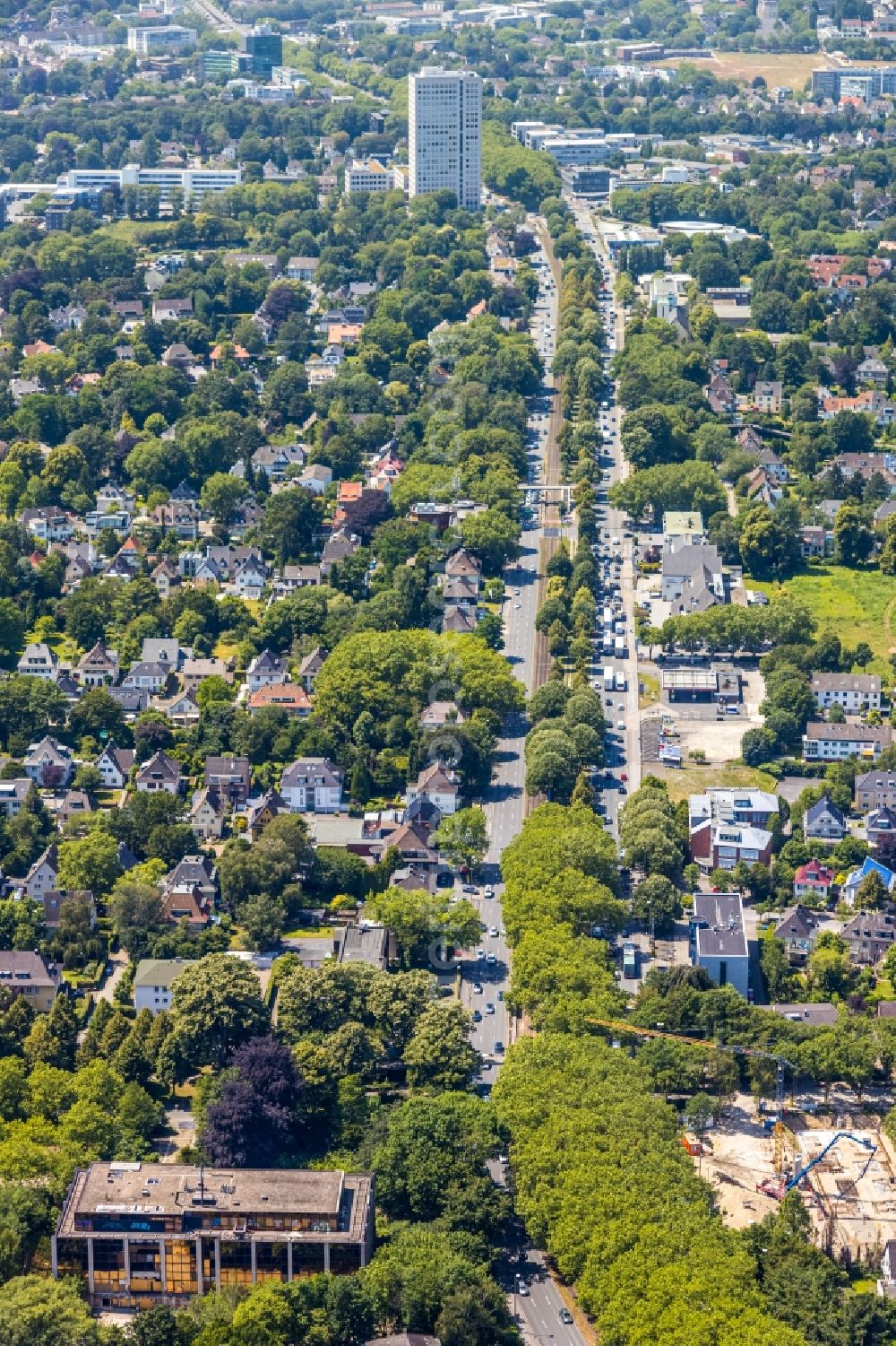 Aerial image Dortmund - Ruins of the former office building Siemens-Nixdorf-Haus on Max-Eyth-Strasse in Dortmund in the state North Rhine-Westphalia, Germany